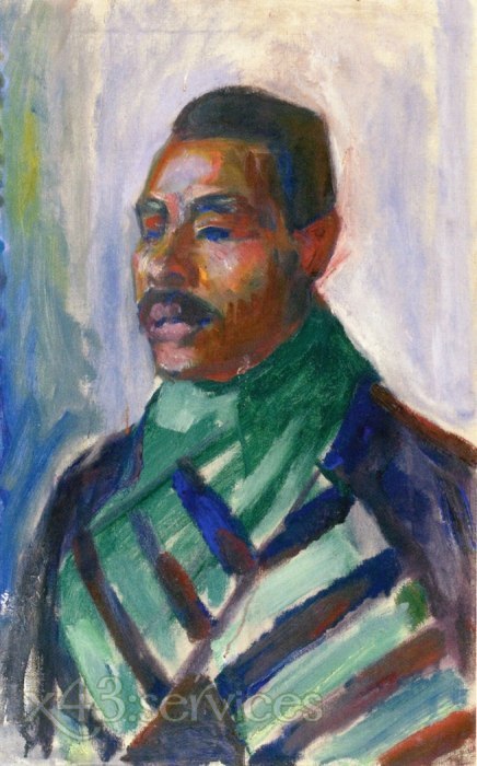 Edvard Munch - Afrikaner mit gruenem Schal - African with Green Scarf